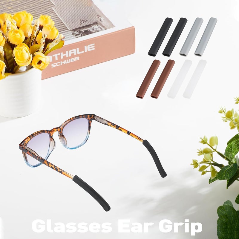 fusanwin Anti-Slip Glasses Ear Cushion, Silicone Eyeglasses Temple Tips Sleece, Soft Sleeve Grip, Comfort Eyeglass Ear Cushions, Eyeglass Ear Grips for Men, Women, Glasses Accessories (3 Brown Pairs) - Image 4